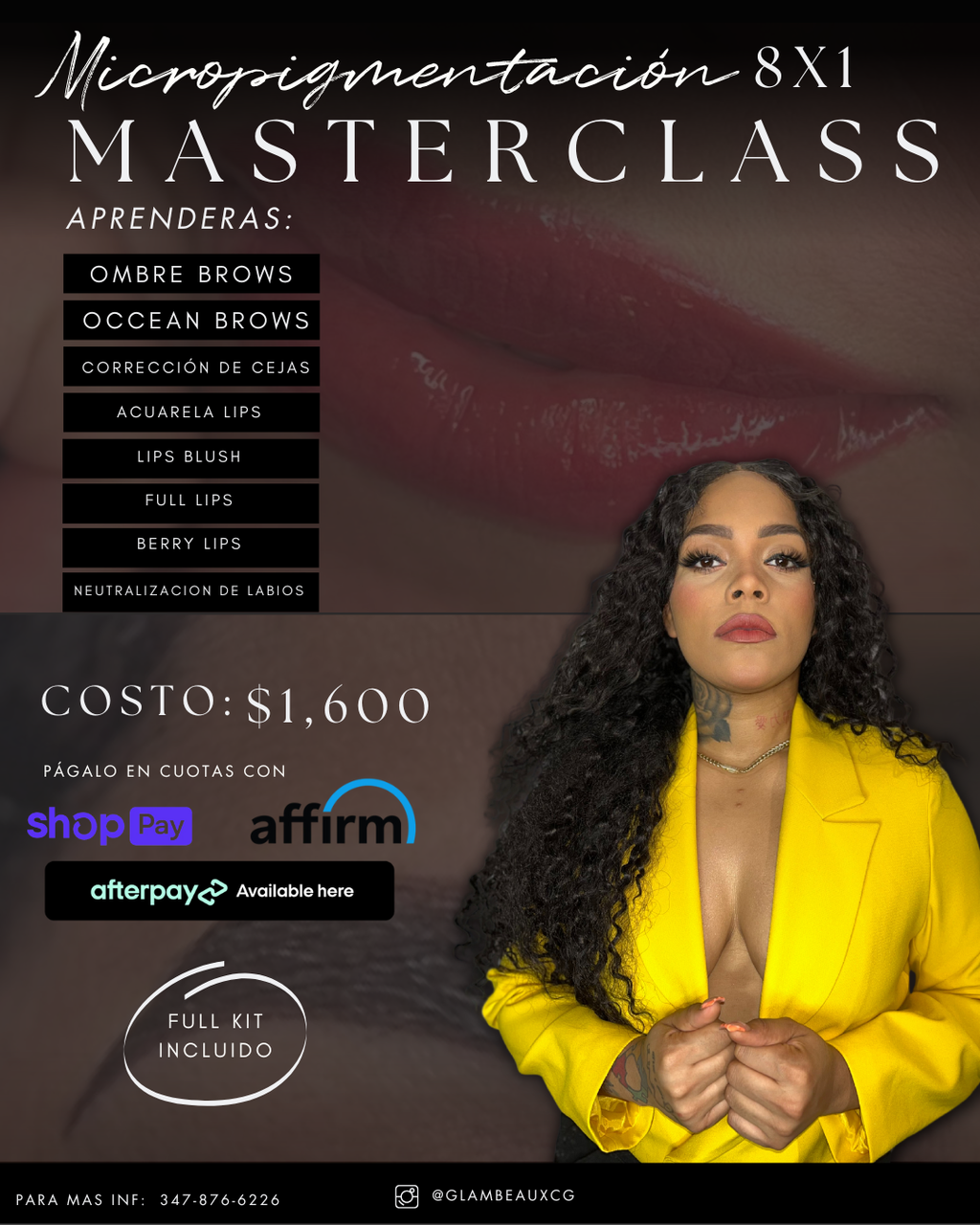 MICROPIGMENTACIÓN 8x1 MASTER CLASS / CEJAS + LABIOS COMBO CLASS